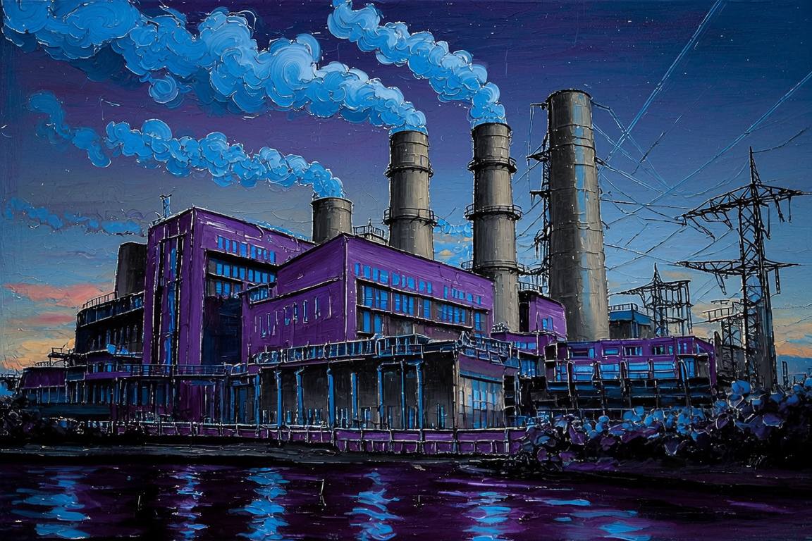Abstract oil painting: cool electric tones — an algorithm reducing data-center cooling costs